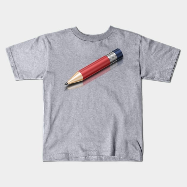 Pencil with Reflection Kids T-Shirt by j_wise